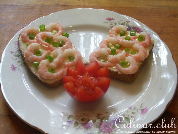 Бутеры с креветками