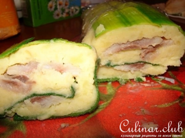 Рулеты с картофельным пюре и сельдью