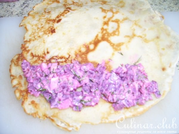 Блинные рулетики с муксуном