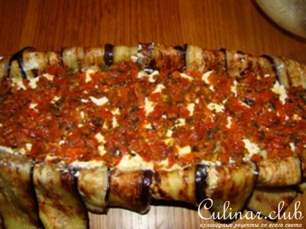 Баклажанный рулет с сырным паштетом