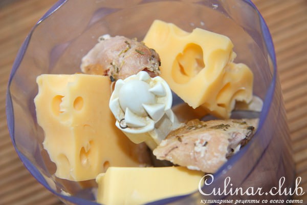 Сыр из кролика с мартини и швейцарским сыром.