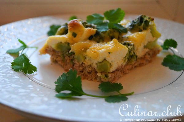 Запеканка с мясным фаршем и брокколи