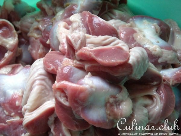 Закуска из куриных желудков в корейском стиле