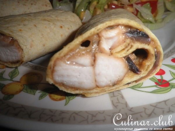 Закусочные рулетики с курицей в лаваше