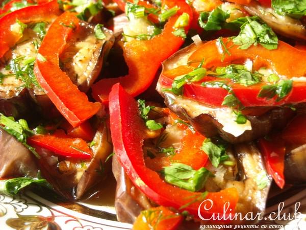 Закуска из соленых баклажанов.