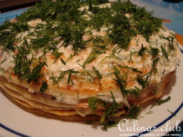 Кабачковый закусочный торт (вариант)