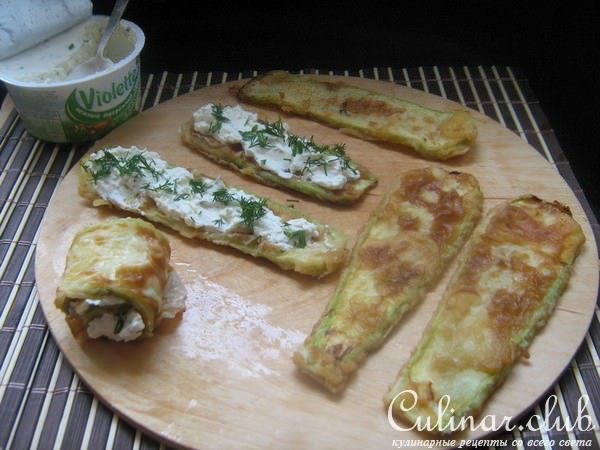 Рулетики из кабачков, закусочные.