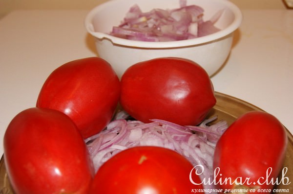 Закуска из запечёного перца с луком.чесноком и брынзой