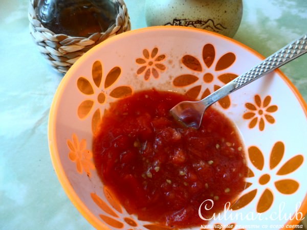 Холодная закуска из печёных овощей.