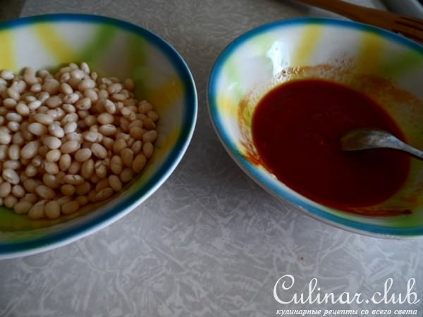 Овощное рагу с фасолью.