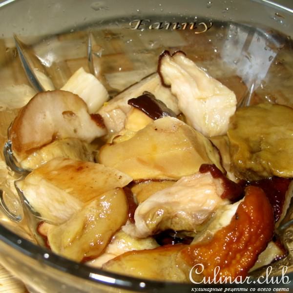 Рыба под маринадом с грибами