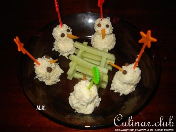 Закуска снеговики