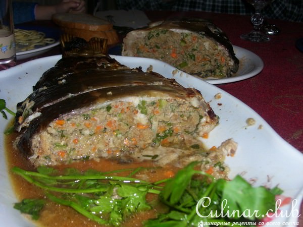 Карп зеркальный,фаршированный