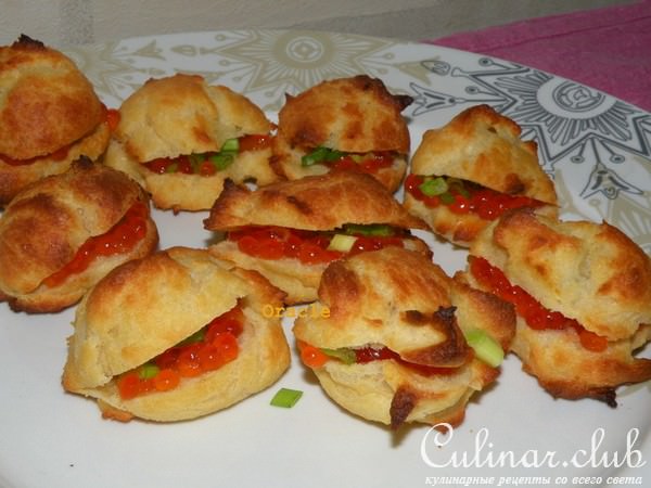 Профитроли с икрой и красной рыбой. Много не бывает. (вариант 1001)