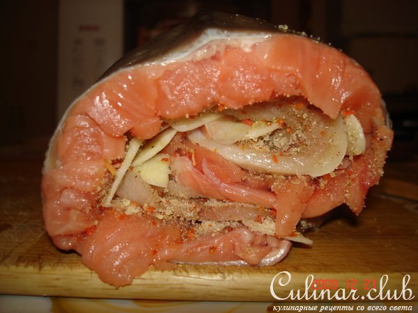 рыбный рулет из горбуши и скумбрии