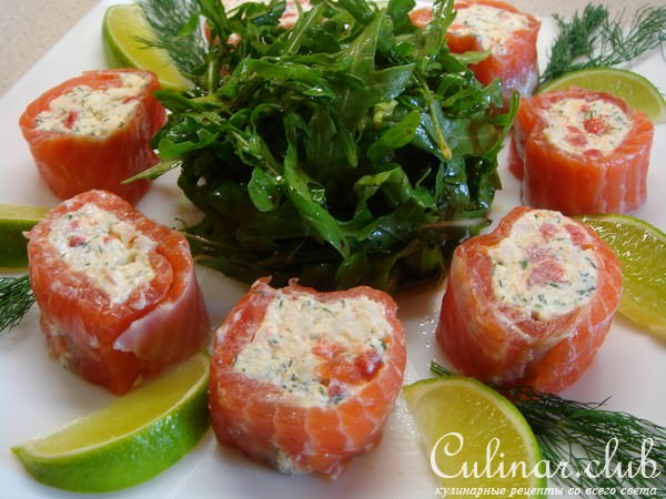 Закуска из форели с вкусной начинкой.