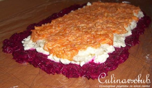 свекольные минирулеты с сельдью (роллы по-русски)
