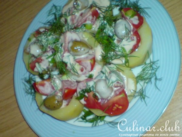 Лосось в картофельных "стаканчиках"