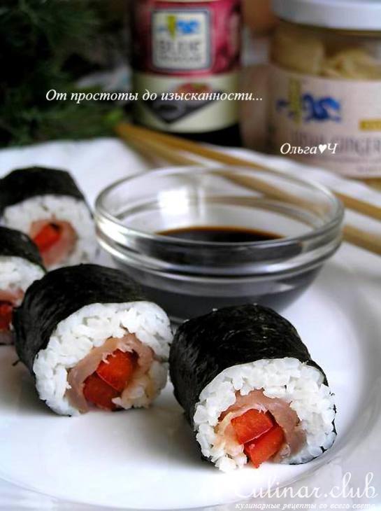 Роллы с кетой и сладким перцем