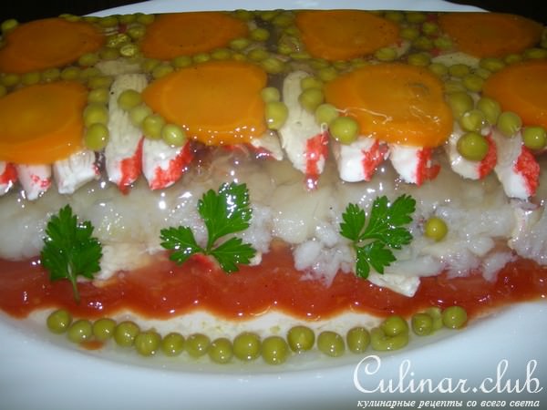 Рыбное заливное с томатным соком