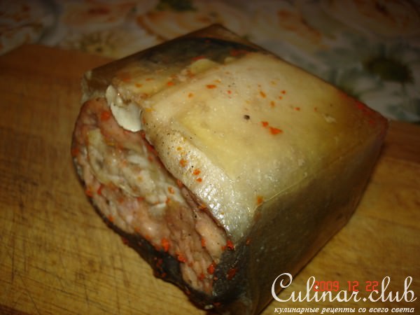 рыбный рулет из горбуши и скумбрии
