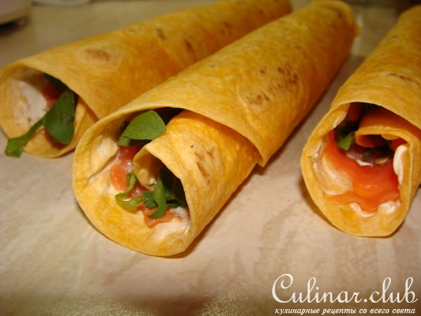 Ролы из Мексиканских, сырных Tortillas