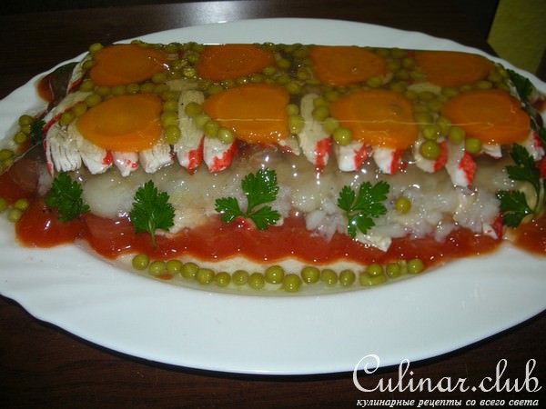 Рыбное заливное с томатным соком