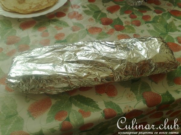 Блинный рулет с семгой