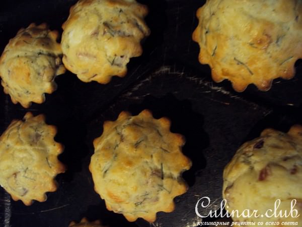 Кексы с копченой рыбой и фетой (Cake au poisson fum et la feta)