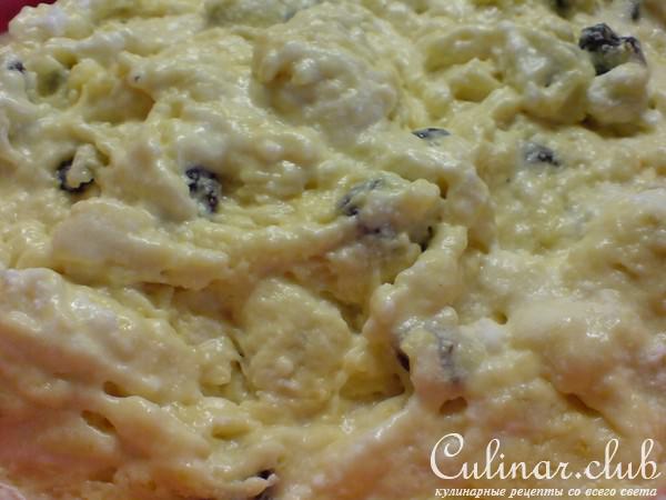 Кекс с сахарной корочкой,творогом и вялеными вишнями
