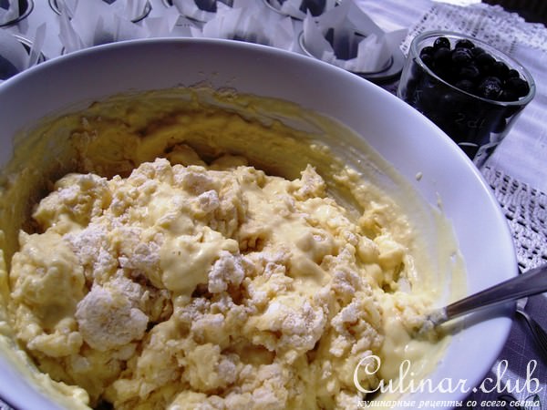 Маффины с белым шоколадом и черникой