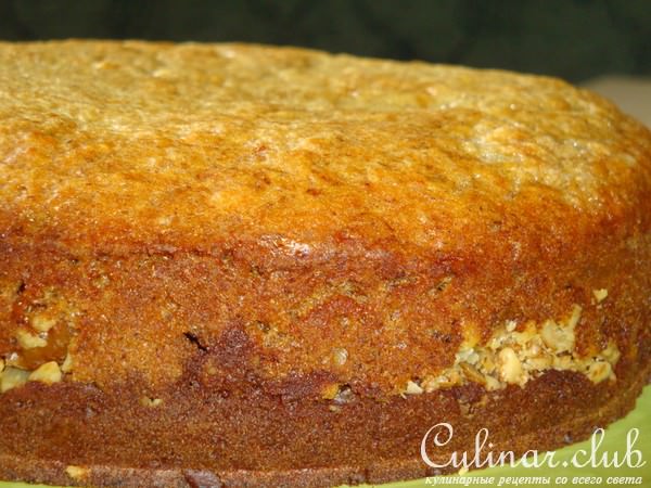 Бананово-шоколадный кекс с орехами и лимонной глазурью. Любимый