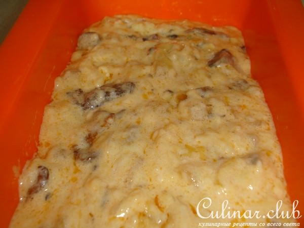 Сырный кекс с грибами.