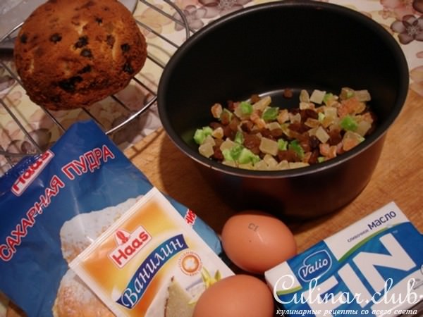 Пасхальный кекс с цукатами