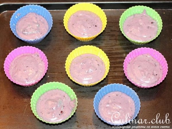 Кексы c черникой без яиц