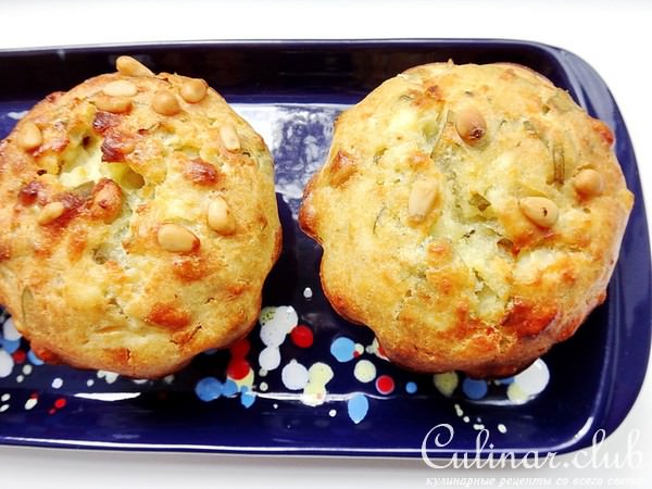 Маффины с щавелем и кедровыми орешками