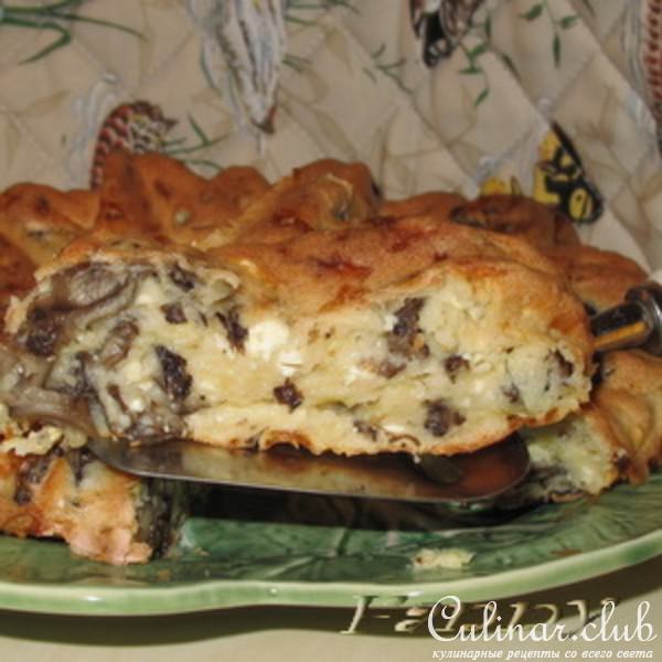 Сырный кекс с грибами и кабачком