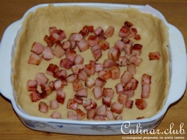 пирог с беконом и брокколи