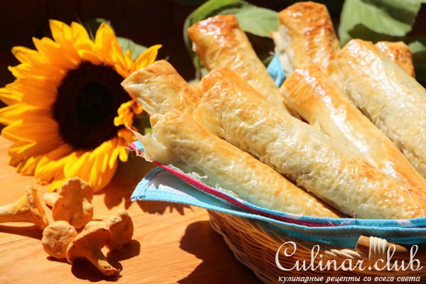 "Сигары" с лисичками и кускусом