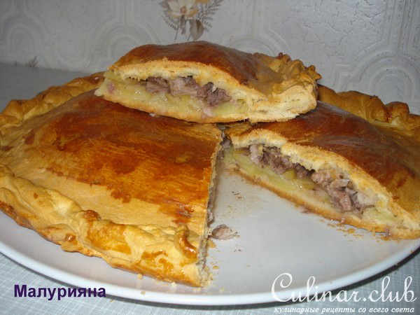 Пирог с мясом и картофелем