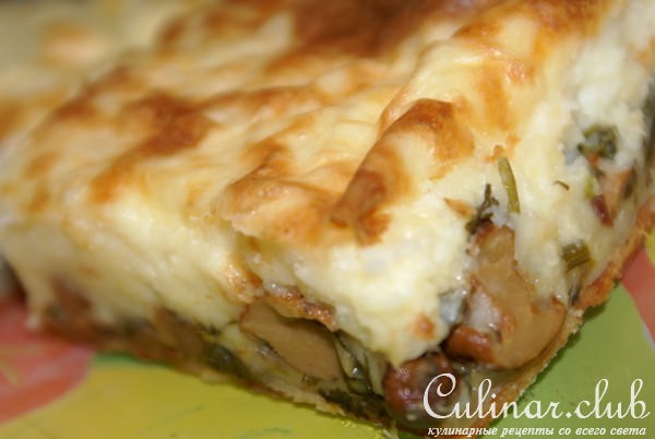 Пирог с грибами и картофелем