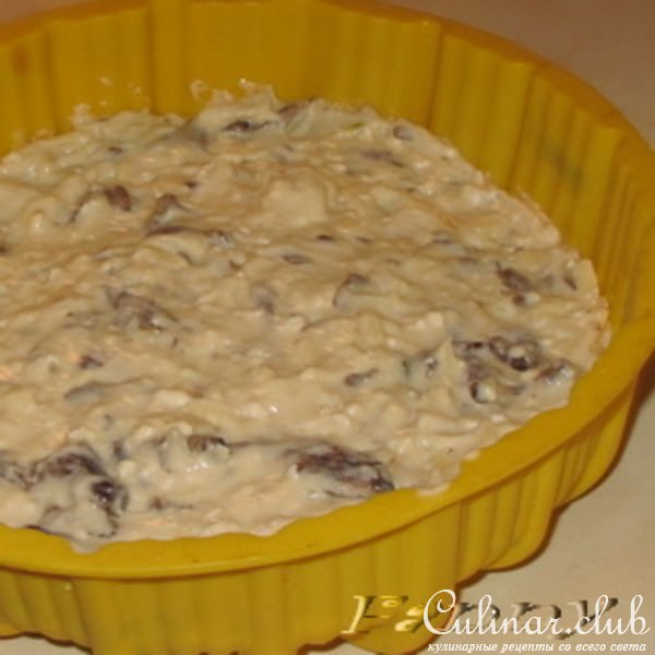 Сырный кекс с грибами и кабачком