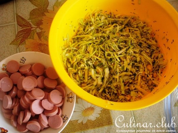 Пирог заливной с сосисками и капустой. ФМ «Доброе утро, родной».