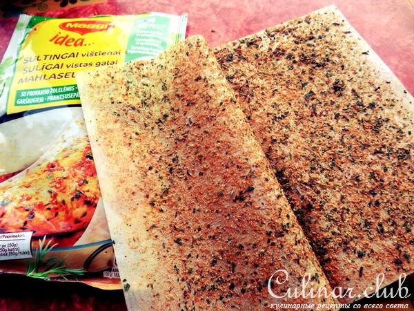 Блинные роллы с курицей и домашним маскарпоне