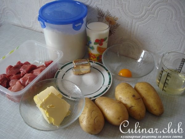 Пирог с мясом и картофелем