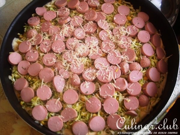 Пирог заливной с сосисками и капустой. ФМ «Доброе утро, родной».