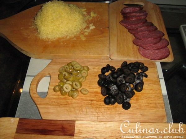 Оливково-грибная пицца (вариант)