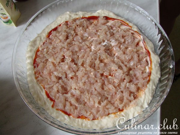 Сочная пицца с курицей