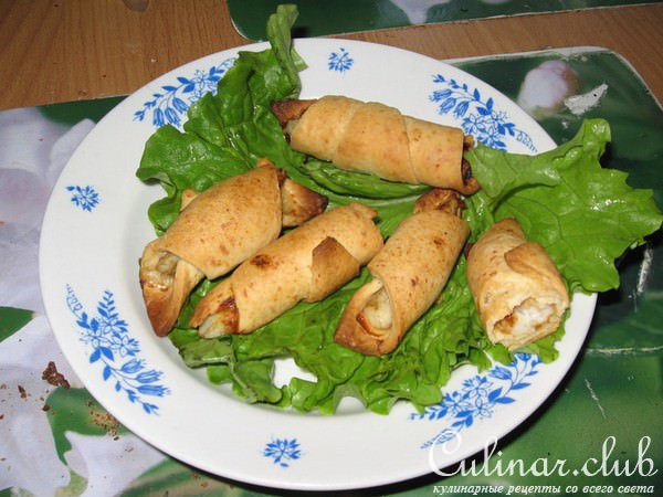 Рыбные рогалики(с необычным тестом).