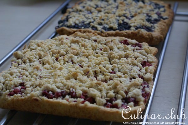 Crowberry and blueberry crumb bars (Брусничное и черничное печенье с крошкой)